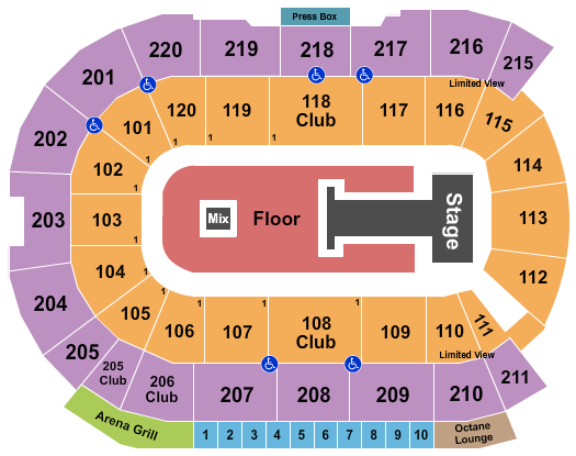 Angel of the Winds Arena Shinedown Seating Chart
