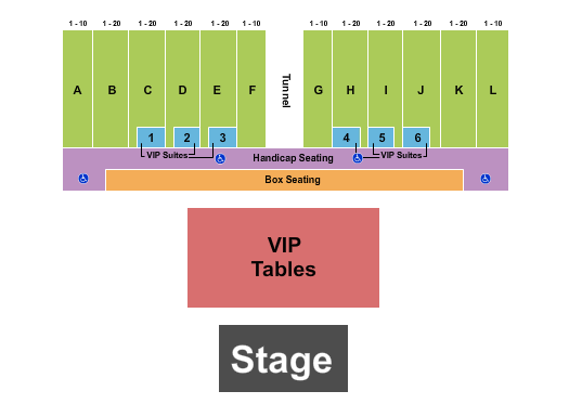 AV Fair & Event Center Endstage Tables Seating Chart