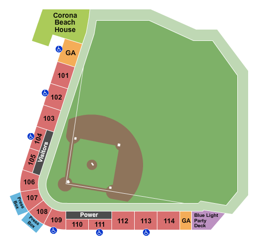 GoMart Ballpark Baseball 2019 Seating Chart
