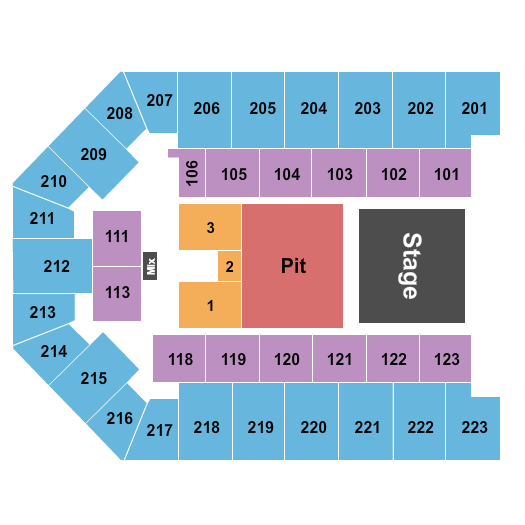 Appalachian Wireless Arena Endstage GA Pit Seating Chart