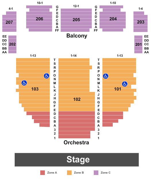 Arcada Theatre Endstage Int Zone Seating Chart