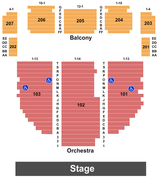 Arcada Theatre End Stage Seating Chart