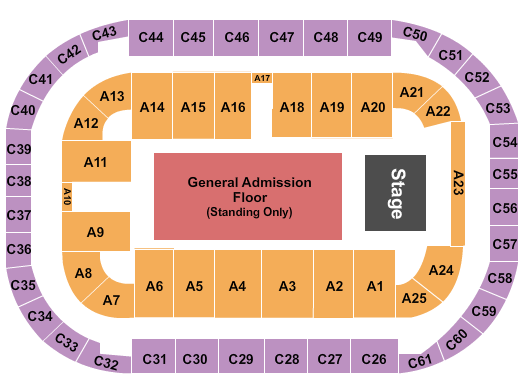 Arena At Ford Idaho Center Endstage GA Flr Seating Chart