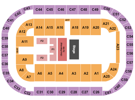 Arena At Ford Idaho Center Half House GA Pit Seating Chart