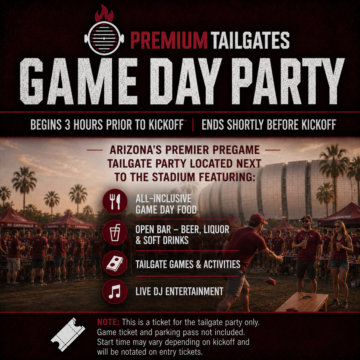 Premium Tailgate Party: Arizona Cardinals vs. Denver Broncos