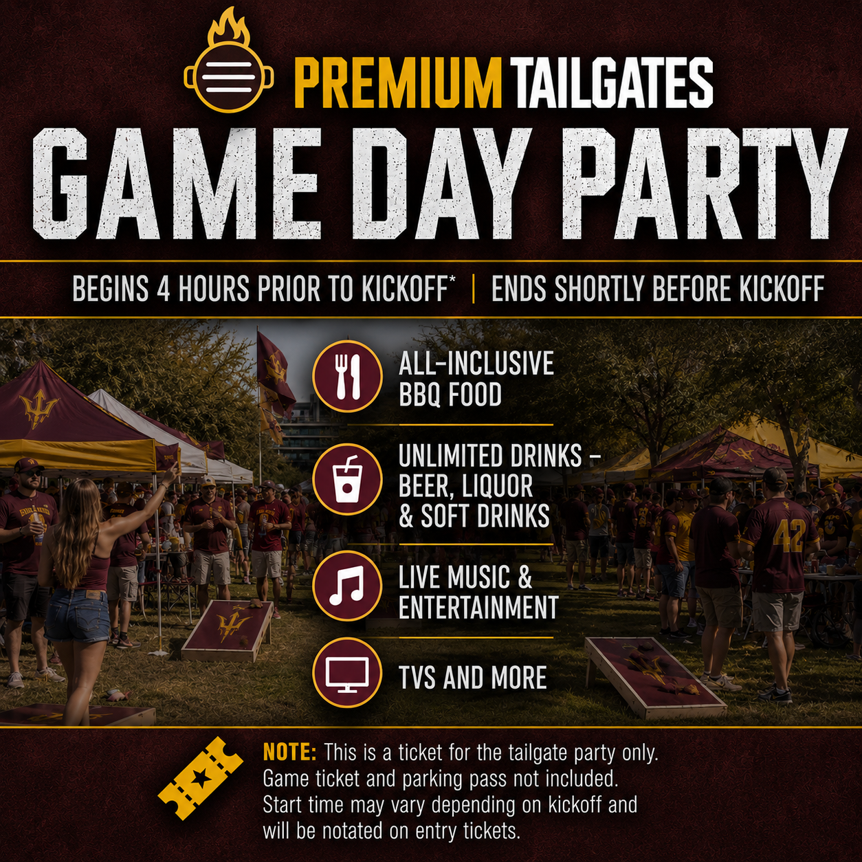Premium Tailgate Party: Arizona State Sun Devils vs. Kansas State Wildcats