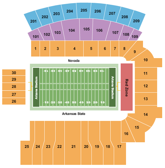 Arizona Stadium Nova Home Loans Arizona Bowl Seating Chart