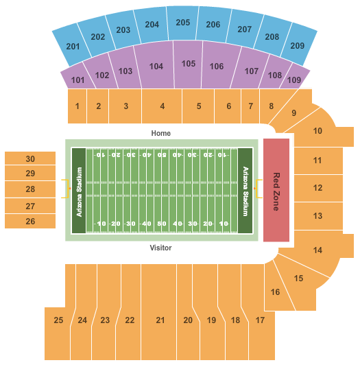 Arizona Football Stadium Seating Chart