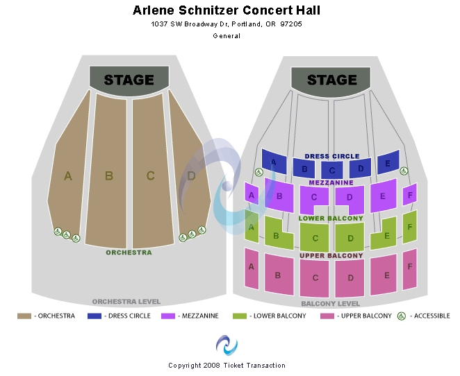 Arlene Schnitzer Concert Hall General Seating Chart