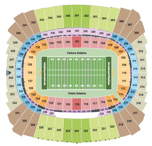 Arrowhead Stadium Seating Chart & Maps - Kansas City