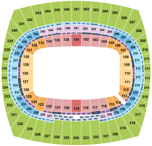 GEHA Field at Arrowhead Stadium Open Floor Seating Chart