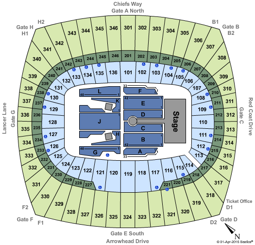 GEHA Field at Arrowhead Stadium Rolling Stones Seating Chart