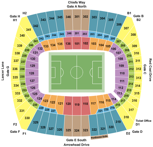 GEHA Field at Arrowhead Stadium Soccer Seating Chart
