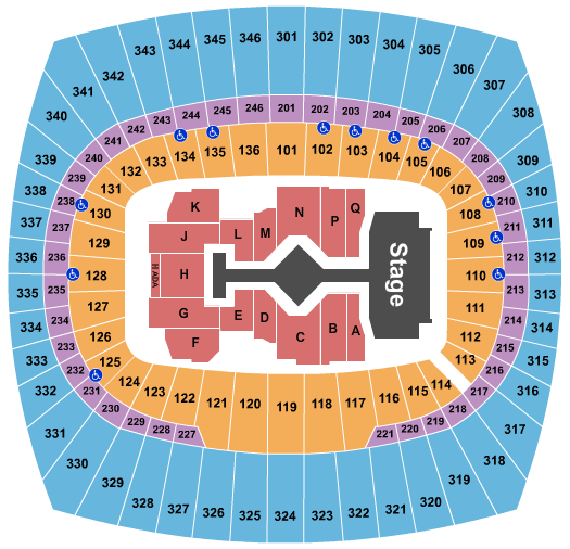 seating chart for Arrowhead Stadium - Taylor Swift 2022 - eventticketscenter.com