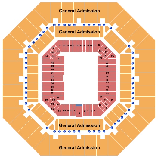 Arthur Ashe Stadium Reserved Seats/GA Seating Chart