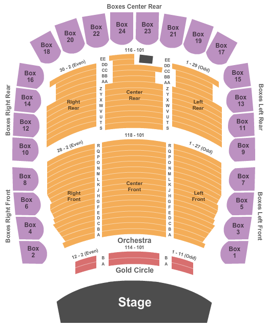 Artis-Naples Hayes Hall Seating Chart