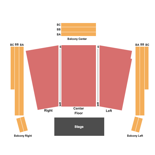 Asbury Hall at Babeville End Stage Seating Chart