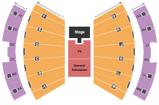 Assembly Hall - IN Endstage Pit & GA Seating Chart