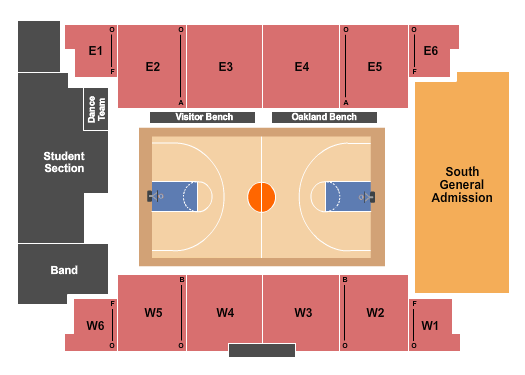 OU Credit Union O'rena Basketball Seating Chart