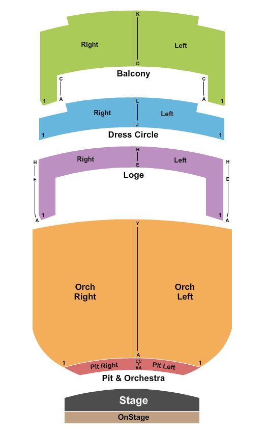 Atlanta Symphony Hall Endstage Pit - OnStage Seating Seating Chart