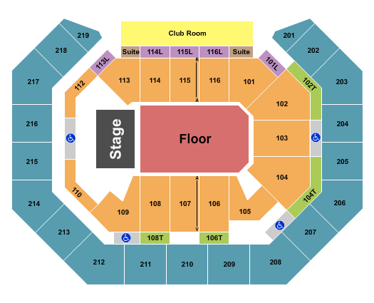 Atlantic Union Bank Center Endstage GA Floor Seating Chart