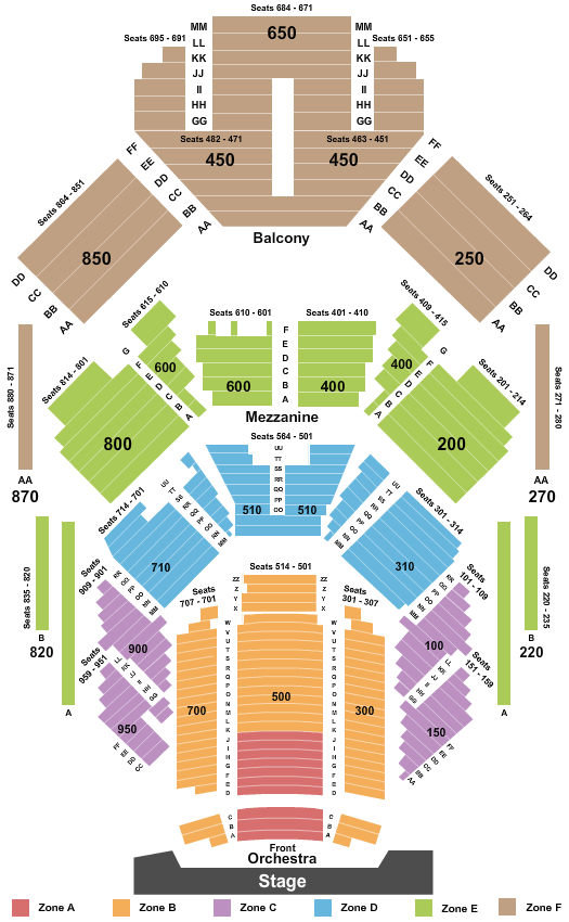 Centennial Concert Hall Seating Chart