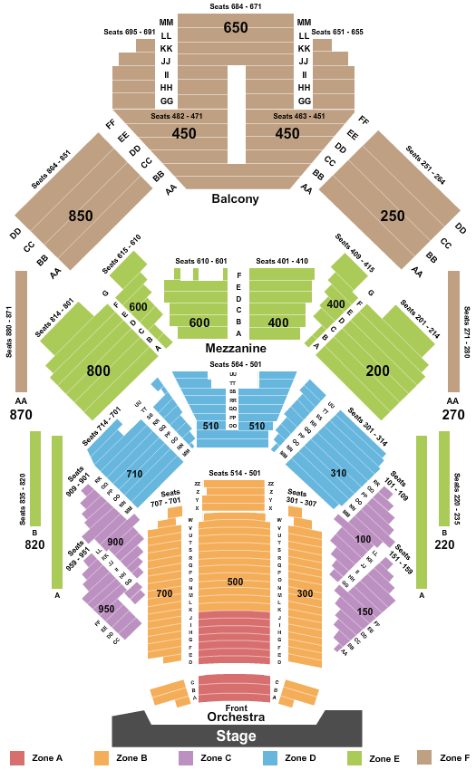 Atwood Concert Hall Seating Chart