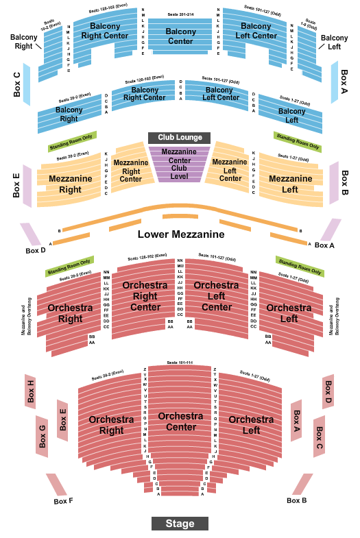 Au-Rene Theater at Broward Ctr For The Perf Arts Seating Map