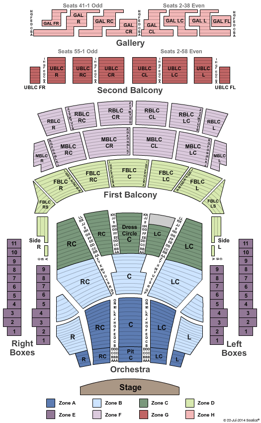 Auditorium Theatre - IL Full End Stage Int Zone Seating Chart