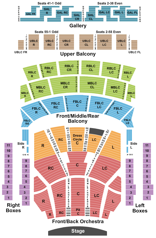 Auditorium Theatre - IL Endstage 2 Seating Chart