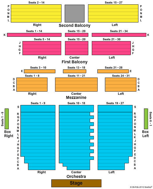 Augusta Imperial Theatre End Stage Seating Chart