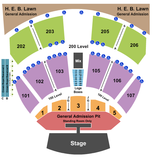 Germania Insurance Amphitheater Endstage Pit w/ Catwalk Seating Chart