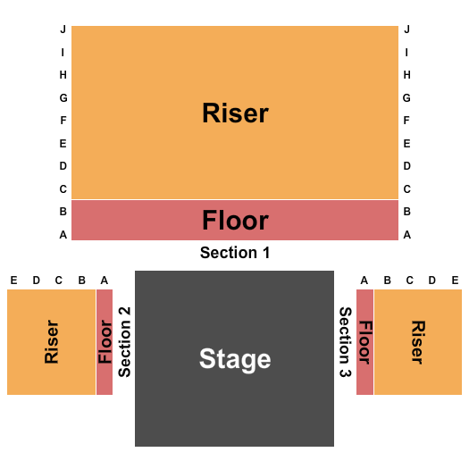 Austin Allyn Theatre at Redhouse Arts Center Endstage Seating Chart