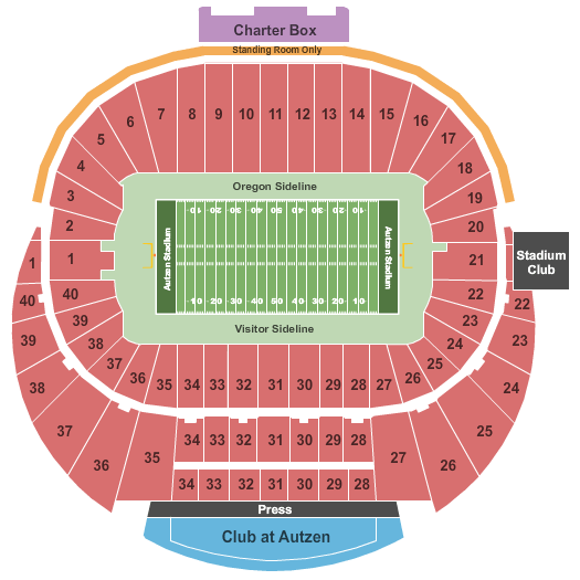 Autzen Stadium Football Seating Chart