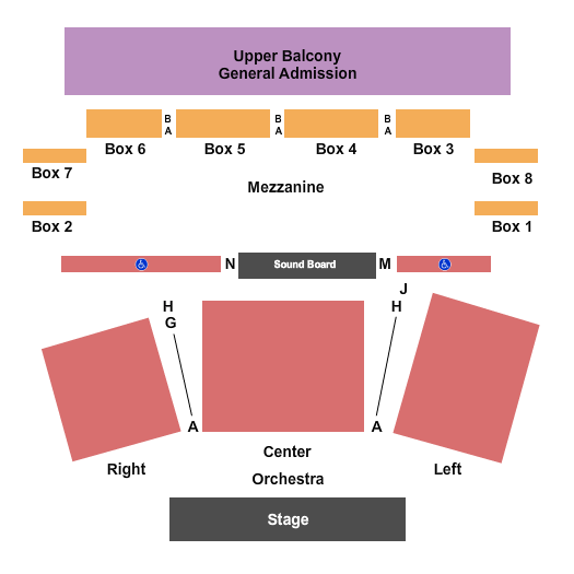 Avalon Theatre - MD End Stage Seating Chart