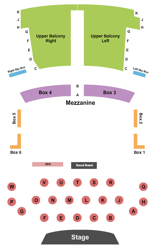 Avalon Theatre - MD Endstage Tables 2 Seating Chart