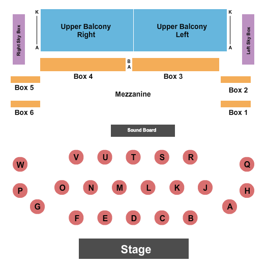 Avalon Theatre - MD Tables 2 Seating Chart