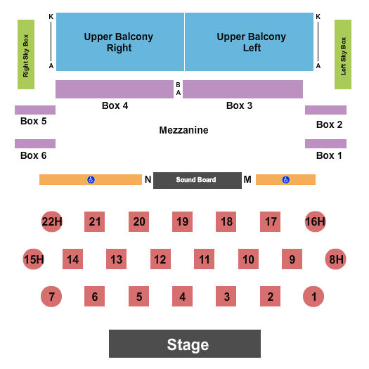 Avalon Theatre - MD Tables Seating Chart