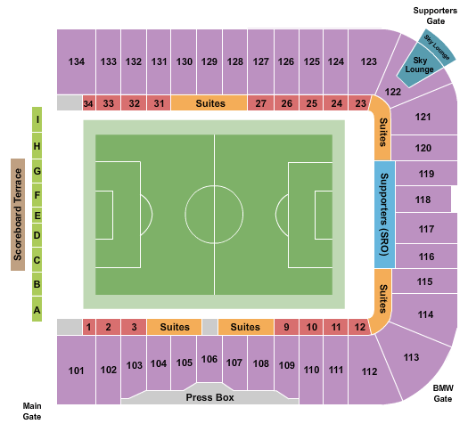 PayPal Park Soccer Seating Chart