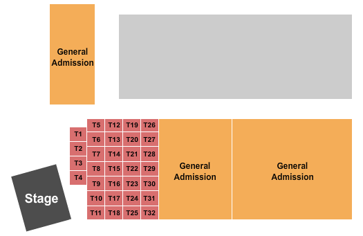 Avondale Brewing Company End Stage Tables & GA 2 Seating Chart