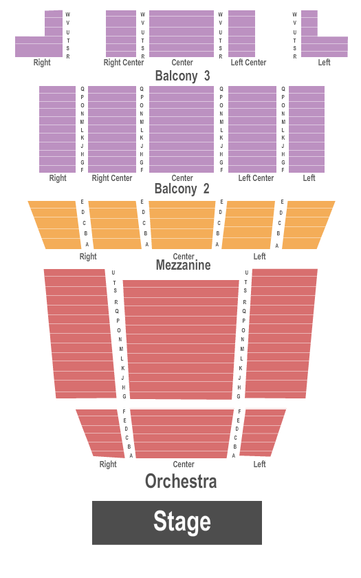 UNCG Auditorium Endstage Seating Chart