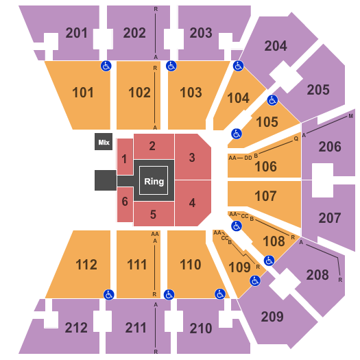 Truist Arena WWE Seating Chart