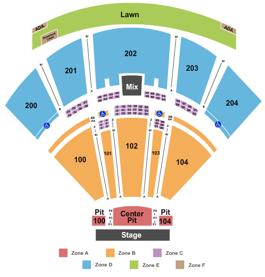 BB&T Pavilion seating chart event tickets center