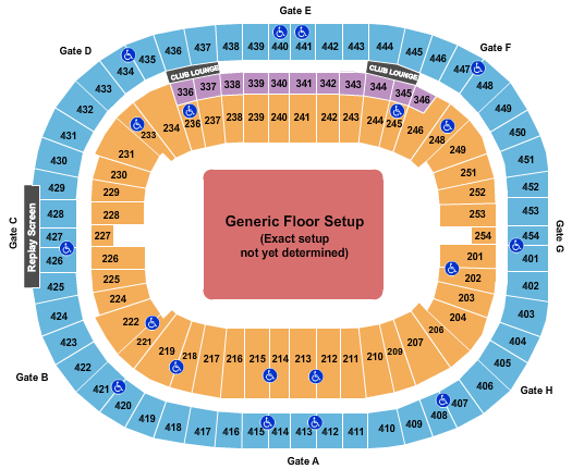 BC Place Stadium Generic Floor Seating Chart
