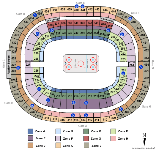 BC Place Stadium Hockey - Zone Seating Chart