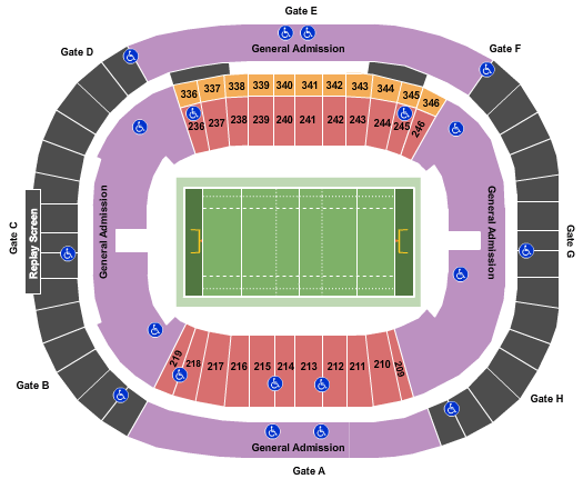BC Place Stadium Rugby GA Seating Chart