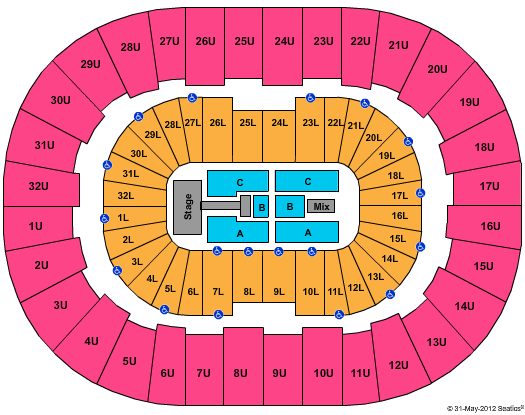 Legacy Arena at The BJCC Justin Bieber Seating Chart