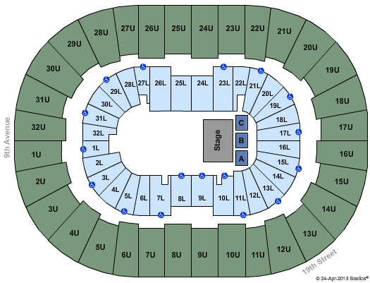 Legacy Arena at The BJCC Theatre Seating Chart