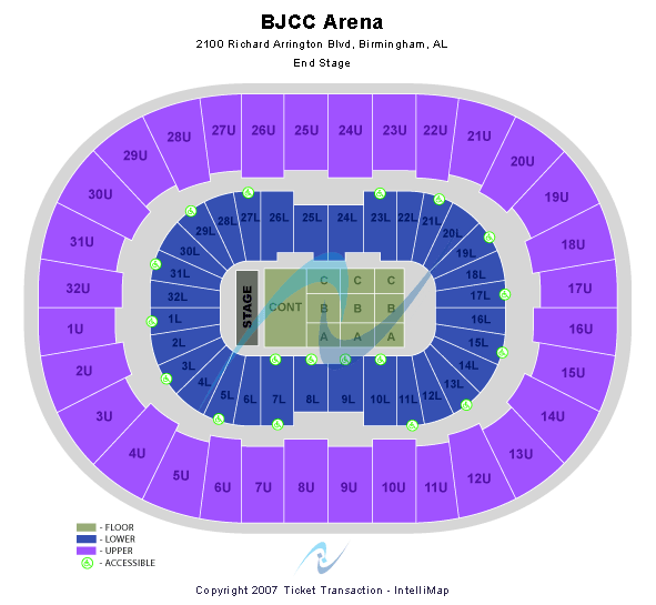 Legacy Arena at The BJCC End Stage 3 Seating Chart
