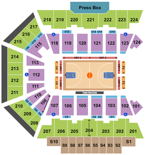 BMO Harris Bank Center Basketball - Globetrotters Seating Chart